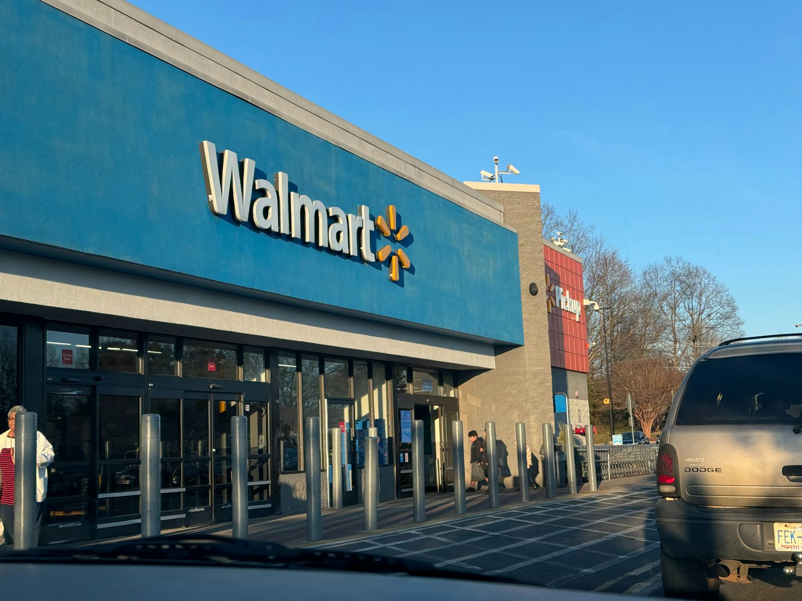 Walmart store exterior with prescription pharmacy access